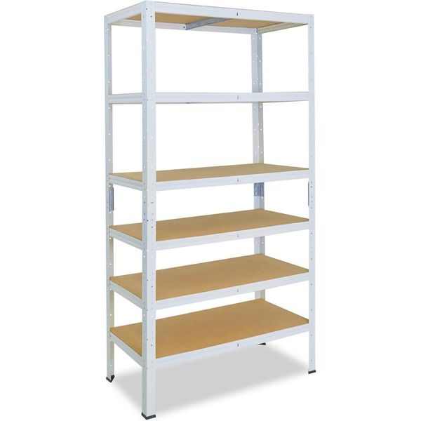 Shelfplaza Home 180X70X45 Cm Scaffale Pesante In Bianco Con 6 Ripiani E 145 Kg Di Portata Per Ripiano-image