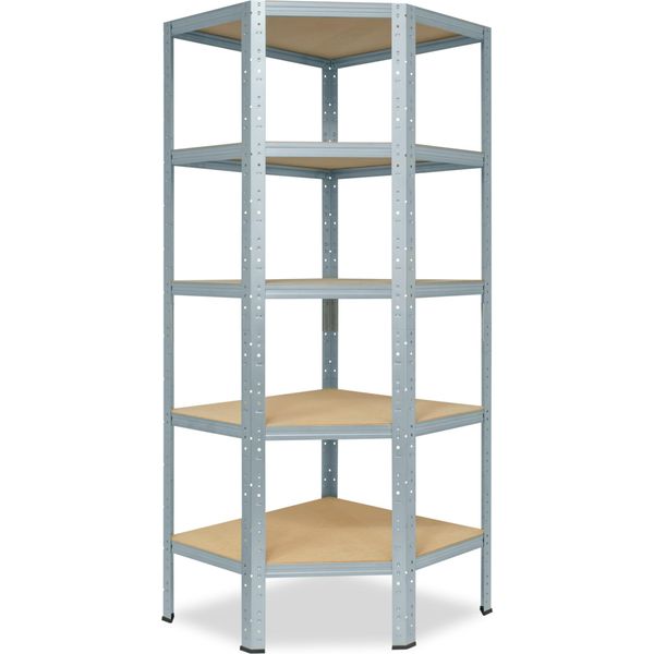 Shelfplaza Home 180X70X40 Cm Scaffale Angolare In Zincato Con 5 Ripiani E 175 Kg Di Portata Per Ripiano-image