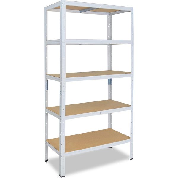 Shelfplaza Home 155X110X30 Cm Scaffale Pesante In Bianco Con 5 Ripiani E 175 Kg Di Portata Per Ripiano-image
