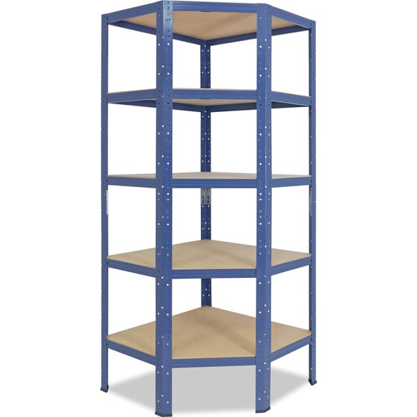 Shelfplaza Home 200X80X50 Cm Scaffale Angolare In Blu Con 5 Ripiani E 175 Kg Di Portata Per Ripiano-image