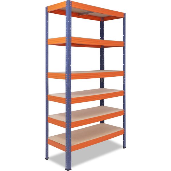 Shelfplaza Pro 230X90X45 Cm Scaffale Pesante In Blu Arancione Con 6 Ripiani E 166 Kg Di Portata Per Ripiano-image