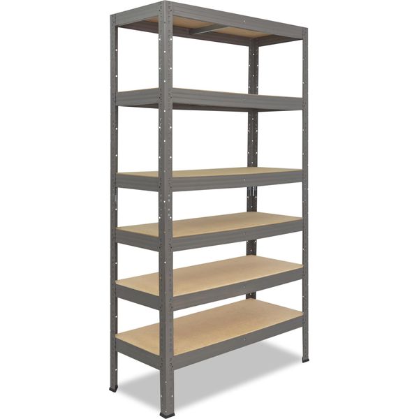 Shelfplaza Pro 230X100X30 Cm Scaffale Pesante In Grigio Con 6 Ripiani E 166 Kg Di Portata Per Ripiano-image