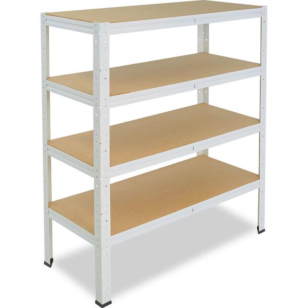 Shelfplaza Home 115X100X45 Cm Scaffale Pesante In Bianco Con 4 Ripiani E 175 Kg Di Portata Per Ripiano-image