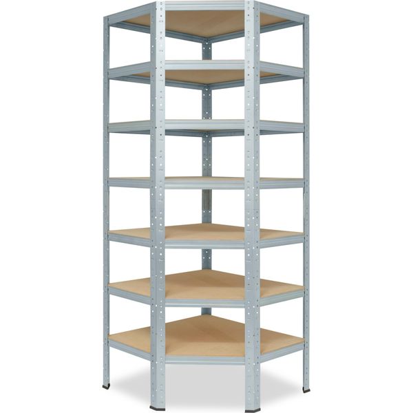 Shelfplaza Home 230X60X30 Cm Scaffale Angolare In Zincato Con 7 Ripiani E 125 Kg Di Portata Per Ripiano-image