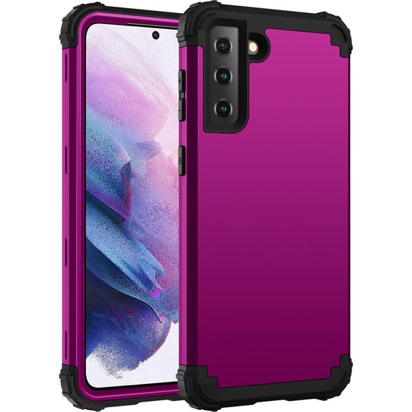 Custodia Per Samsung Galaxy S21 Fe 5G Hybrid 3In1 Pc E Tpu Antiurto, Custodia Resistente Viola-image