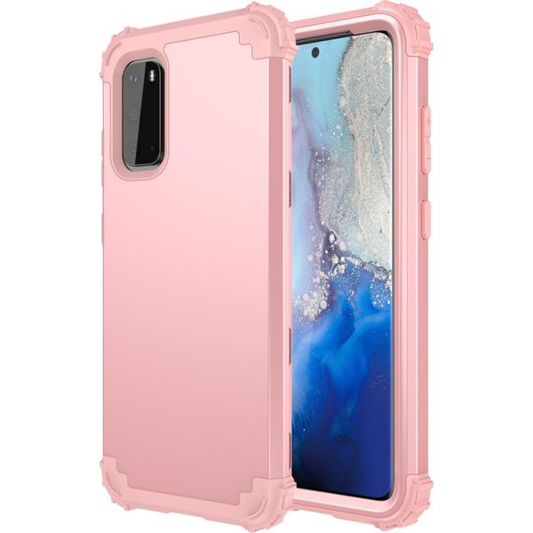Custodia Per Samsung Galaxy S20 Hybrid 3In1 Pc E Tpu Antiurto, Custodia Resistente Oro Rosa-image