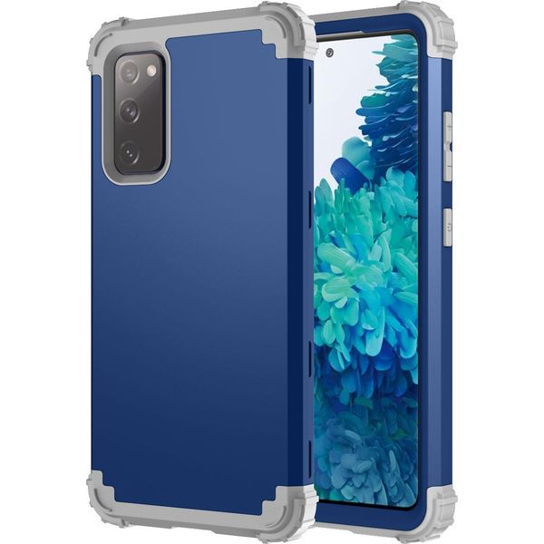 Custodia Per Samsung Galaxy S20 Fe 5G Hybrid 3In1 Pc E Tpu Antiurto, Custodia Resistente Blu-image