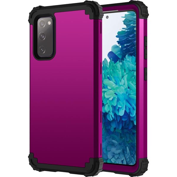 Custodia Per Samsung Galaxy S20 Fe 5G Hybrid 3In1 Pc E Tpu Antiurto, Custodia Resistente Viola-image