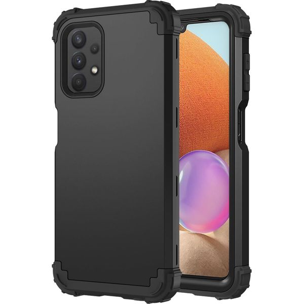 Custodia Per Samsung Galaxy A32 5G Hybrid 3In1 Pc E Tpu Antiurto, Custodia Resistente Nera-image