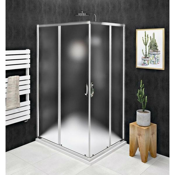 Sigma Simply Cabina Doccia Rettangolare 1000X900 Mm, Variante L/R, Ingresso Ad Angolo, Vetro Mattone-image