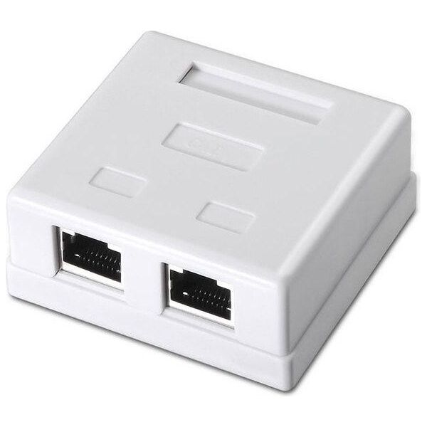 Aisens - Rosone Di Superficie Rj45 Cat.6 Ftp 2 Prese, Bianco-image