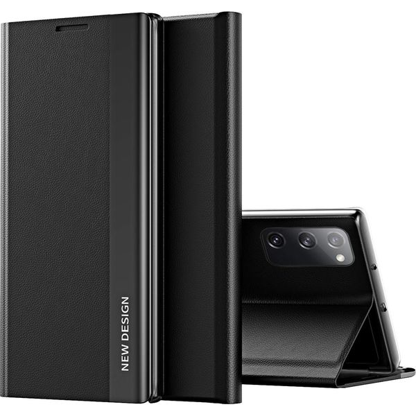Galaxy S20 Fe Case, Laimtop Finto Cuoio Magnetic Flip Stand Case Per Samsung Galaxy S20 Fe Nero-image