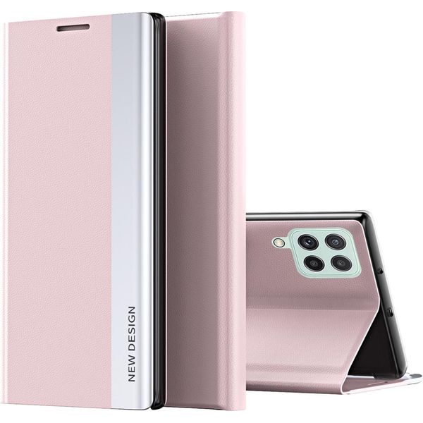 Custodia Galaxy A22 4G, Laimtop Finto Cuoio Magnetic Flip Stand Custodia Per Samsung Galaxy A22 4G Rosa-image