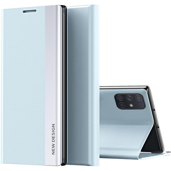 Custodia Galaxy A71, Custodia Magnetica In Finto Cuoio Con Funzione Stand Per Samsung Galaxy A71 5G / A71 4G Blu-image