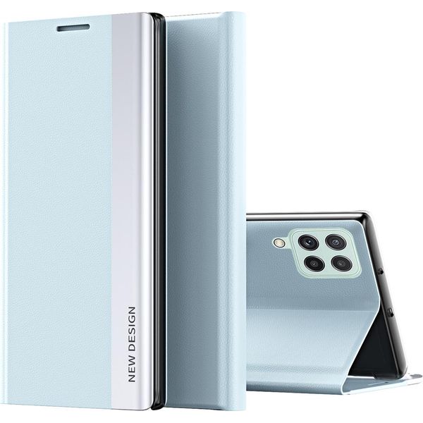 Custodia Galaxy A22 4G, Laimtop Finto Cuoio Magnetic Flip Stand Custodia Per Samsung Galaxy A22 4G Blu-image