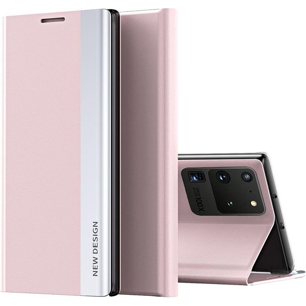 Custodia Galaxy S20 Ultra, Laimtop Finto Cuoio Magnetic Flip Stand Custodia Per Samsung Galaxy S20 Ultra Rosa-image