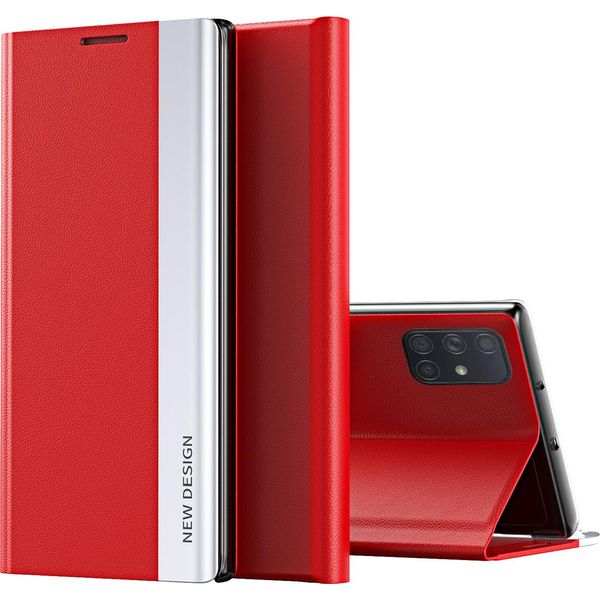 Custodia Galaxy A71, Laimtop Finto Cuoio Magnetic Flip Stand Custodia Per Samsung Galaxy A71 5G / A71 4G Rosso-image
