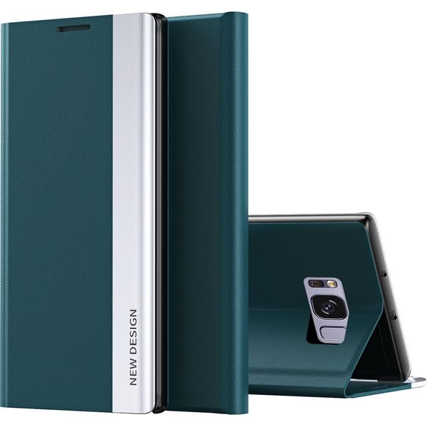 Custodia Galaxy S8 Plus, Laimtop Finto Cuoio Magnetic Flip Stand Custodia Per Samsung Galaxy S8 Plus Verde-image
