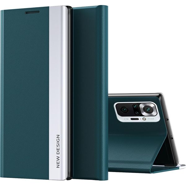 Custodia Redmi Note 10 Pro, Custodia Magnetica In Finto Cuoio Con Funzione Stand Per Xiaomi Redmi Note 10 Pro/Note 10 Pro Max Verde-image