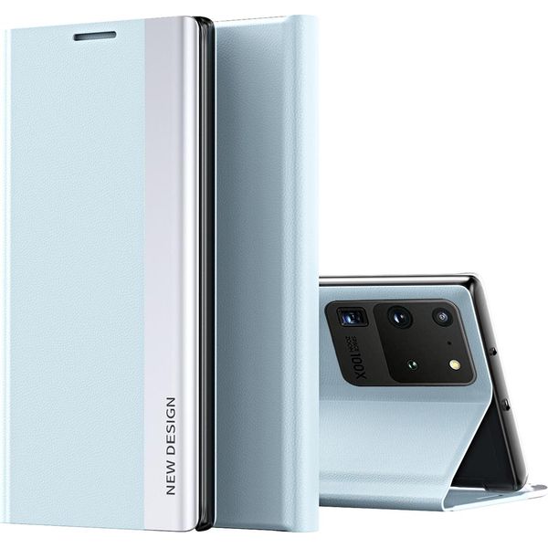 Custodia Galaxy S20 Ultra, Custodia Magnetica In Finto Cuoio Con Funzione Stand Per Samsung Galaxy S20 Ultra Blu-image