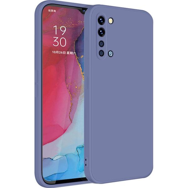 Custodia Per Oppo Find X2 Lite Morbido Silicone Liquido, Custodia In Gomma Antiurto Grigio-image