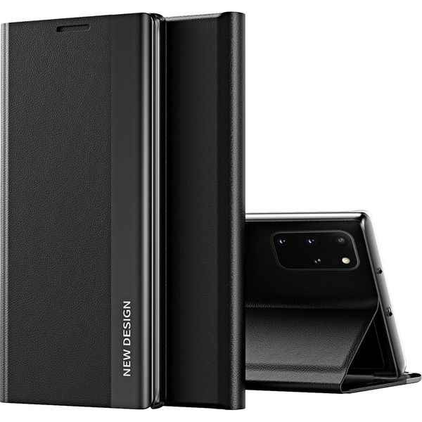 Galaxy S20 Plus Case, Laimtop Finto Cuoio Magnetic Flip Stand Case Per Samsung Galaxy S20 Plus Nero-image