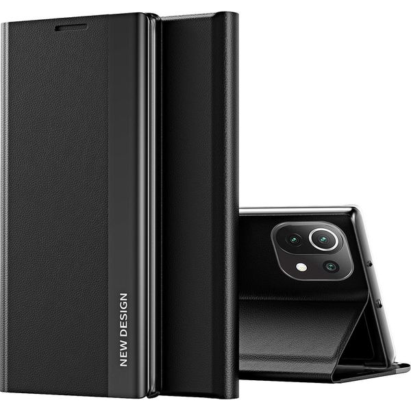 Xiaomi Mi 11 Lite Case, Custodia Magnetica In Finto Cuoio Con Funzione Stand Per Xiaomi Mi 11 Lite Nero-image