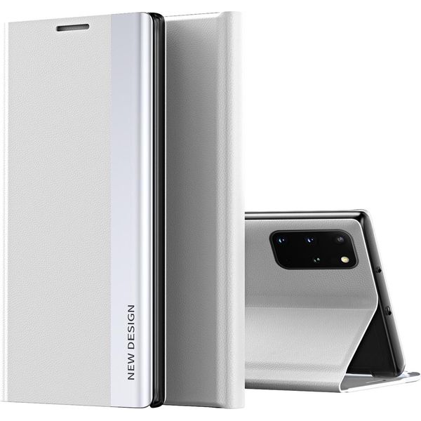 Custodia Galaxy S20 Plus, Custodia Magnetica In Finto Cuoio Con Funzione Stand Per Samsung Galaxy S20 Plus Bianco-image