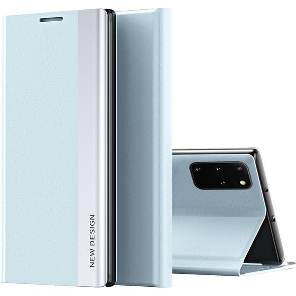 Custodia Galaxy S20, Custodia Magnetica In Finto Cuoio Con Funzione Stand Per Samsung Galaxy S20 Blu-image