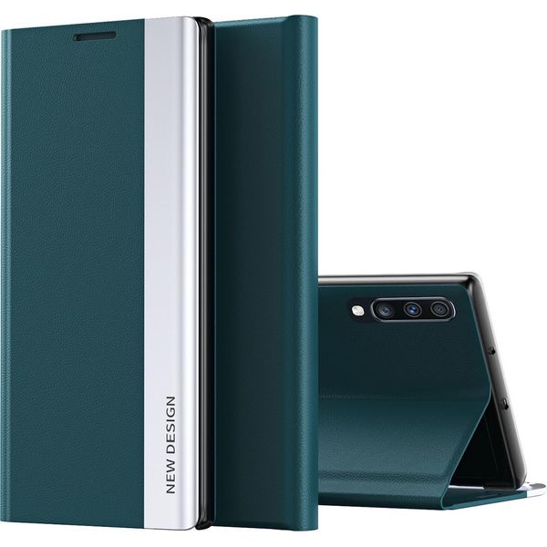 Custodia Galaxy A70S, Laimtop Finto Cuoio Magnetic Flip Stand Case Per Samsung Galaxy A70 / A70S Verde-image
