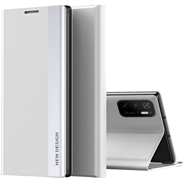 Xiaomi Poco M3 Pro 5G Case, Custodia Magnetica In Finto Cuoio Con Funzione Di Stand Per Xiaomi Poco M3 Pro 5G Bianco-image