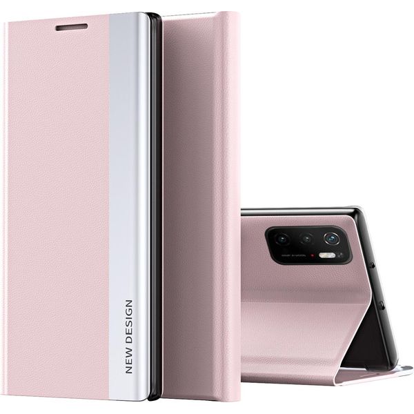 Xiaomi Poco M3 Pro 5G Case, Custodia Magnetica In Finto Cuoio Con Funzione Stand Per Xiaomi Poco M3 Pro 5G Rosa-image