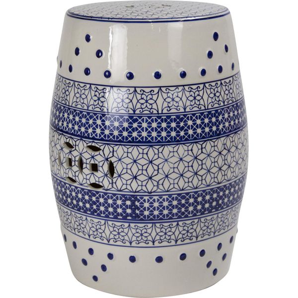Asianliving Sgabello Da Giardino In Ceramica Sgabello In Ceramica Smaltata Sgabello Cinese Sgabello A Tamburo Sgabello Da Giardino Per Interni/Esterni 242-201-image