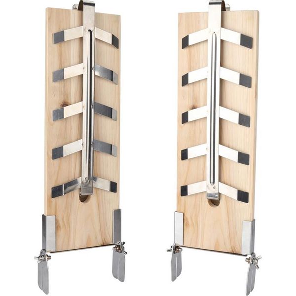 Vingo Set Di 2 Tavolette Per Fumare Alla Fiamma Tavolette Per Fumare Alla Fiamma Con Supporti Inclinabili In Acciaio Inox Per Ciotole Da Fuoco, Barbecue, Grill All'aperto-image