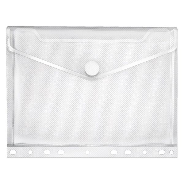 10X Veloflex 5345 100 Copertina Per Documenti Serie Crystal - Trasparente, Per A5, Perforazione Euro, Aspetto A Righe-image