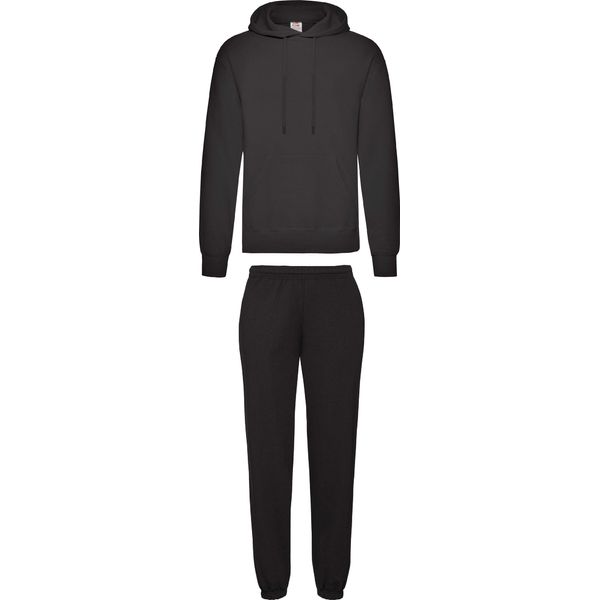 Tuta Da Jogging Fruit Of The Loom - Pantaloni E Felpa Con Cappuccio, Colore:Nero, Taglia:2Xl-image