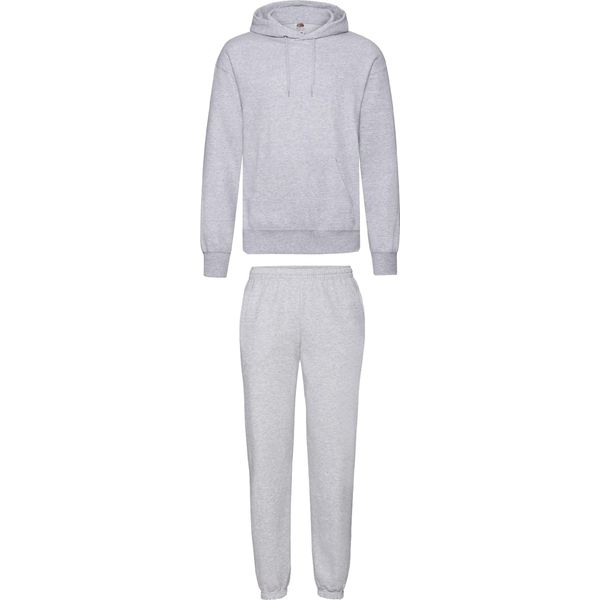 Tuta Da Jogging Fruit Of The Loom - Pantaloni E Felpa Con Cappuccio, Colore:Grigio, Taglia:Xl-image