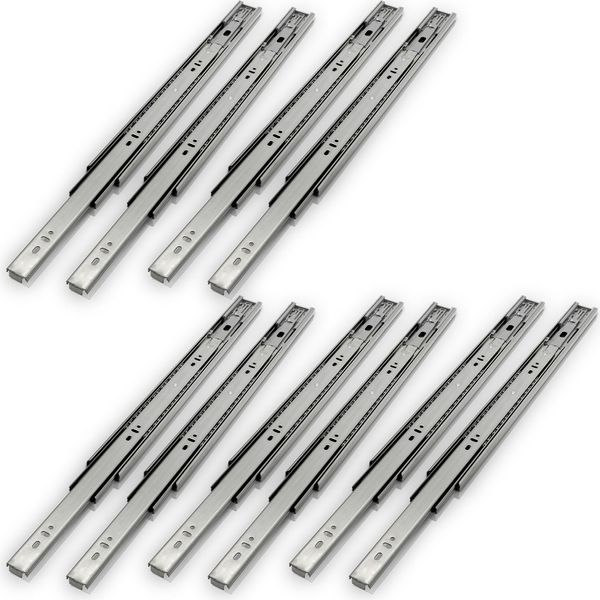 Vingo 10 Pezzi Guide Per Cassetti Guide Per Cassetti A Estrazione Totale Da 450 Mm Con Meccanismo Di Autochiusura E Ammortizzazione Guida Per Cassetti Con Portata Di 35 Kg-image