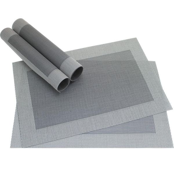 Tovaglietta Borda Set Di 4 Tovagliette Argento Nero In Plastica Intrecciata 45X30 Cm-image