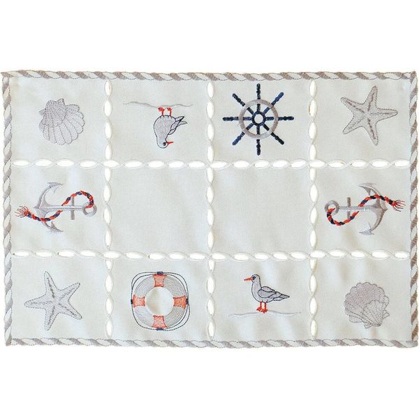 Tovaglia Nina Ricamo Marittimo E Ritagli Poliestere 30 X 45 Cm-image