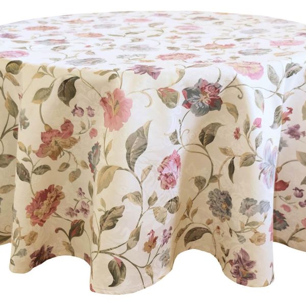 Tovaglia Danja Motivo Floreale Casa Di Campagna Poliestere Rotonda Ø 150 Cm-image