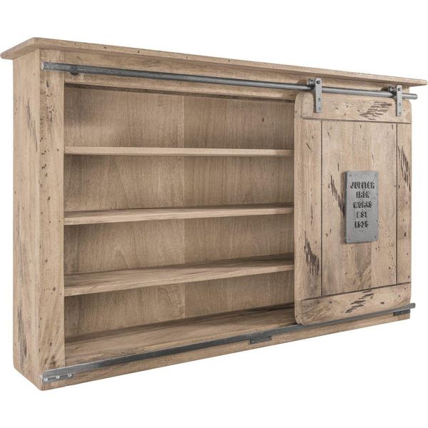 MASSIVMOEBEL24 | Mensola In Legno Di Mango 130X25X80 Sbiancato Laccato Railway #358-image