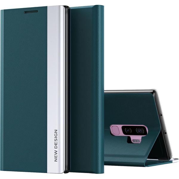 Custodia Galaxy S9, Laimtop Finto Cuoio Magnetic Flip Stand Custodia Per Samsung Galaxy S9 Verde-image