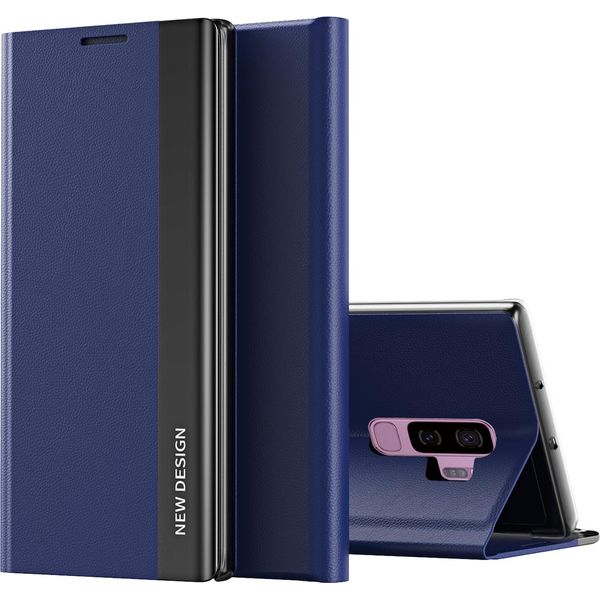 Custodia Galaxy S9 Plus, Laimtop Finto Cuoio Magnetic Flip Stand Case Per Samsung Galaxy S9 Plus Blu Navy-image