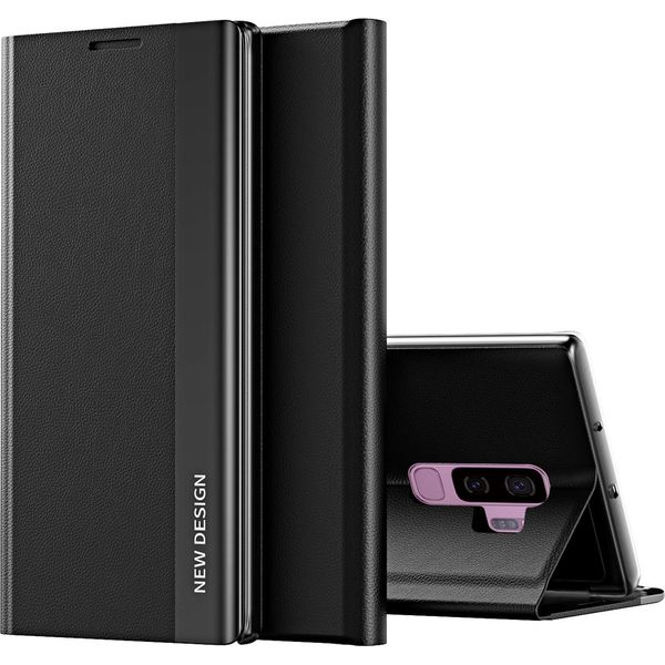 Custodia Galaxy S9 Plus, Custodia Magnetica In Finto Cuoio Con Funzione Stand Per Samsung Galaxy S9 Plus Nero-image