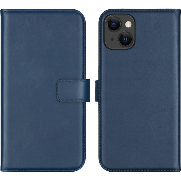 Cover Per Iphone 13 - Vera Pelle - Custodia Selencia Flip Flap - Blu-image