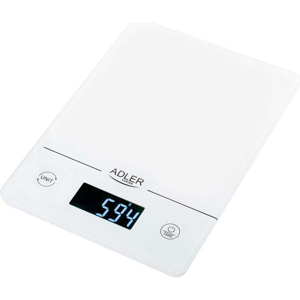 Adler | Bilancia Da Cucina | Ad 3170 | Peso Massimo (Capacità Di Carico) 15 Kg | Graduazione 1 G | Tipo Di Display Lcd | Bianco-image