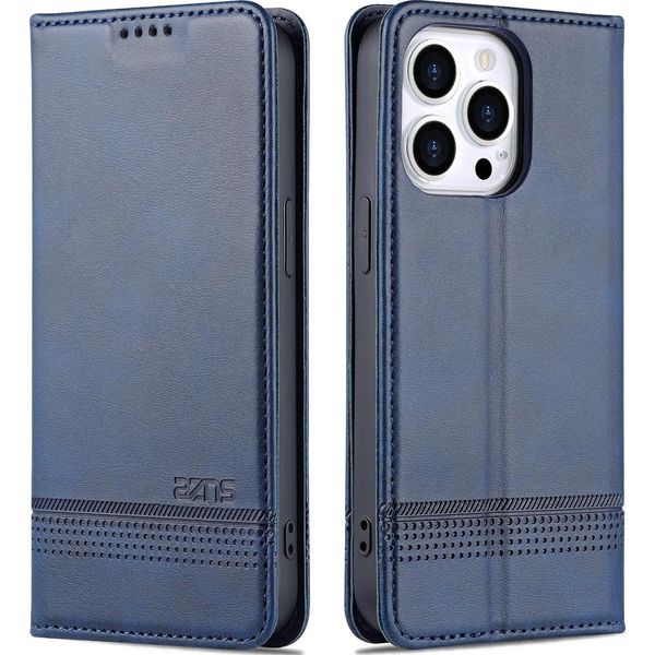 Custodia Iphone 13 Pro, Portafoglio Con Chiusura Magnetica E Supporto, Custodia Flip In Pelle Per Iphone 13 Pro Blu-image