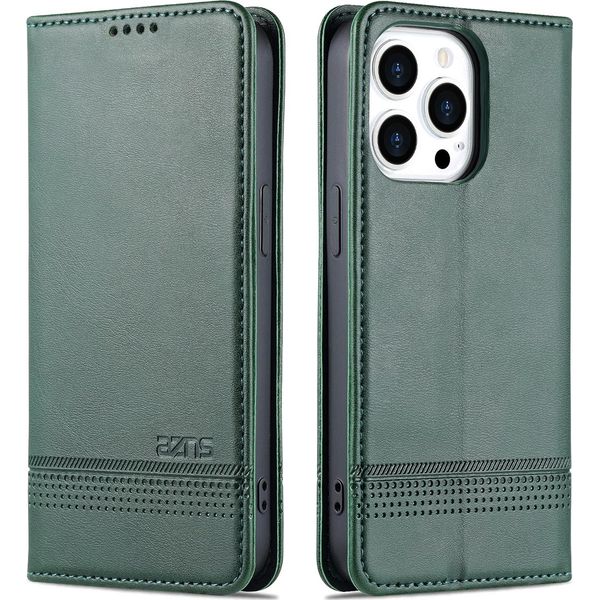 Custodia Iphone 13 Pro Max, Portafoglio Con Chiusura Magnetica E Supporto, Custodia Flip In Pelle Per Iphone 13 Pro Max Verde-image