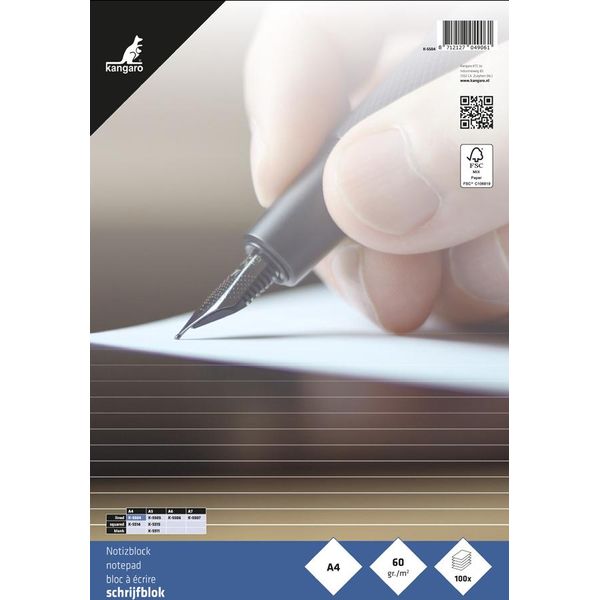 Kangaro K-5504 Kangaro Notizblock Din A4, Liniert, 100 Blatt-image